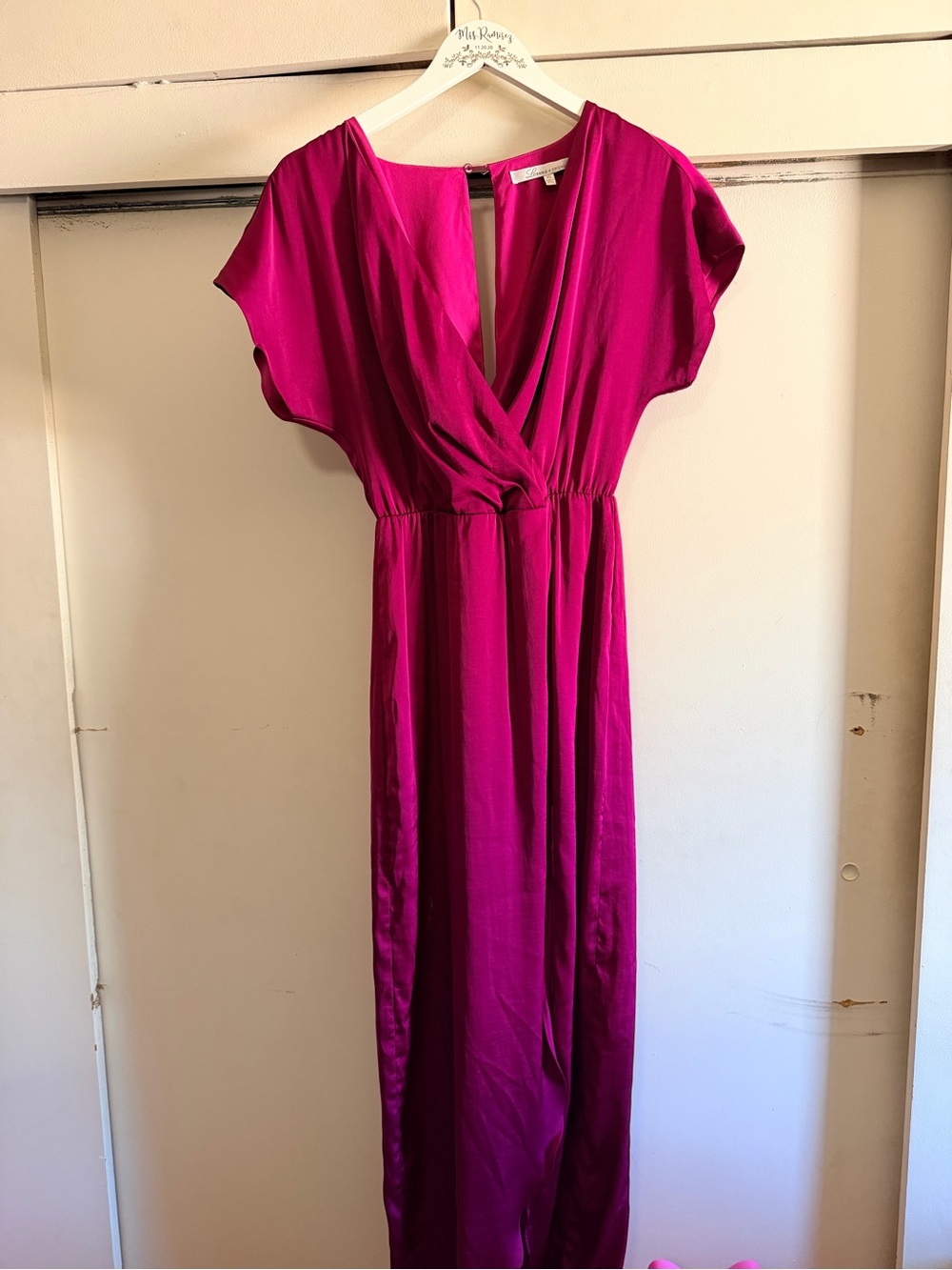 Lovers & Friends Magenta Wrap-Front Maxi Dress Size XS
